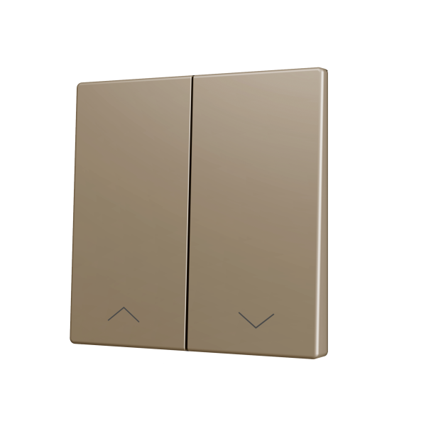 ZS70. Cover for Double KNX Soft push button 70x70 mm. Tilt down - Shutter icon - Champagne by Zennio