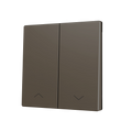 ZS70. Cover for Double KNX Soft push button 70x70 mm. Tilt down - Shutter icon - Mocha by Zennio