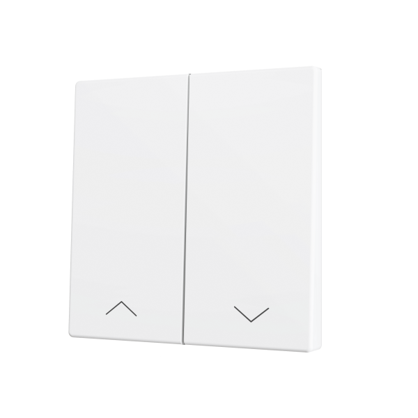 ZS70. Cover for Double KNX Soft push button 70x70 mm. Tilt down - Shutter icon - Matt White by Zennio