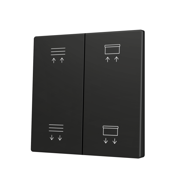 ZS70. Cover for Double KNX Soft push button 70x70 mm. Tilt up&down - Anthracite - Custom. Minimum 100 units per design by Zennio