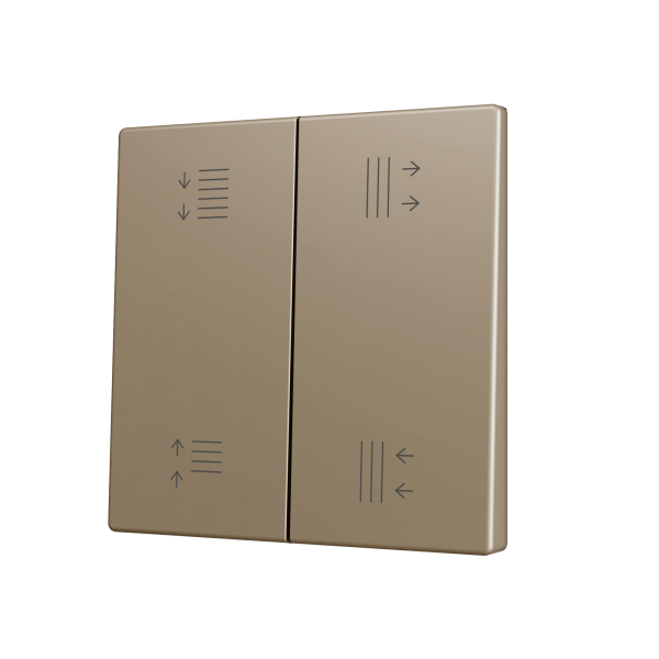 ZS70. Cover for Double KNX Soft push button 70x70 mm. Tilt up&down - Champagne - Custom. Minimum 100 units per design by Zennio