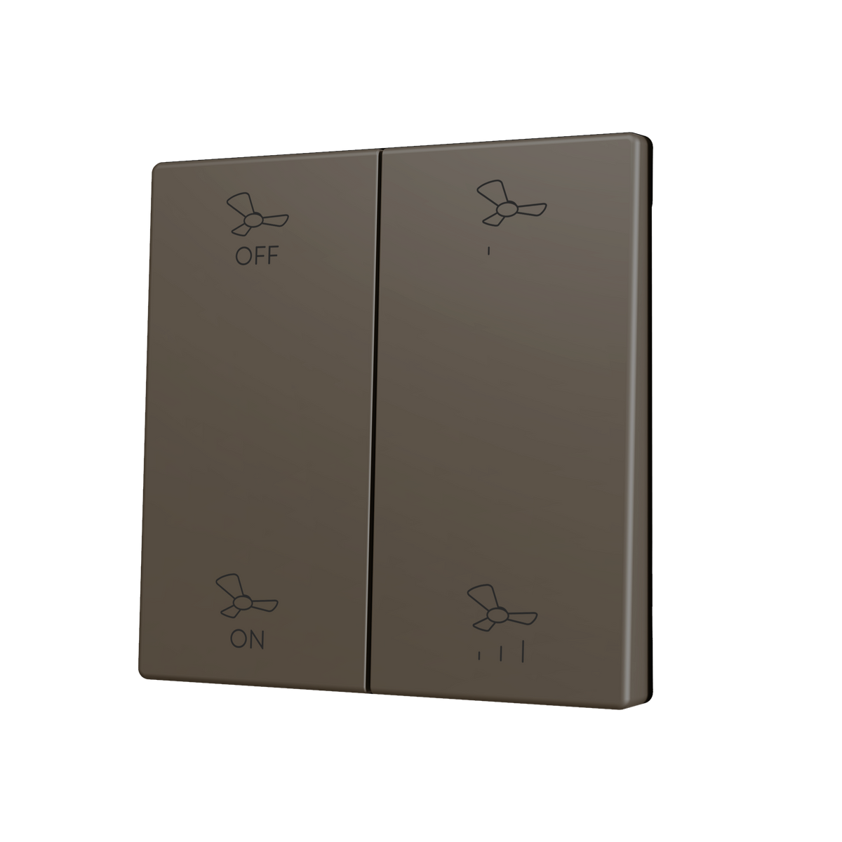 ZS70. Cover for Double KNX Soft push button 70x70 mm. Tilt up&down - Mocha - Custom. Minimum 100 units per design by Zennio