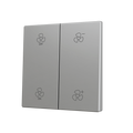 ZS70. Cover for Double KNX Soft push button 70x70 mm. Tilt up&down - Silver - Custom. Minimum 100 units per design by Zennio