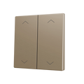 ZS70. Cover for Double KNX Soft push button 70x70 mm. Tilt up&down - Shutter icon - Champagne by Zennio