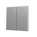 ZS70. Cover for Double KNX Soft push button 70x70 mm. Tilt up&down - Shutter icon - Silver by Zennio