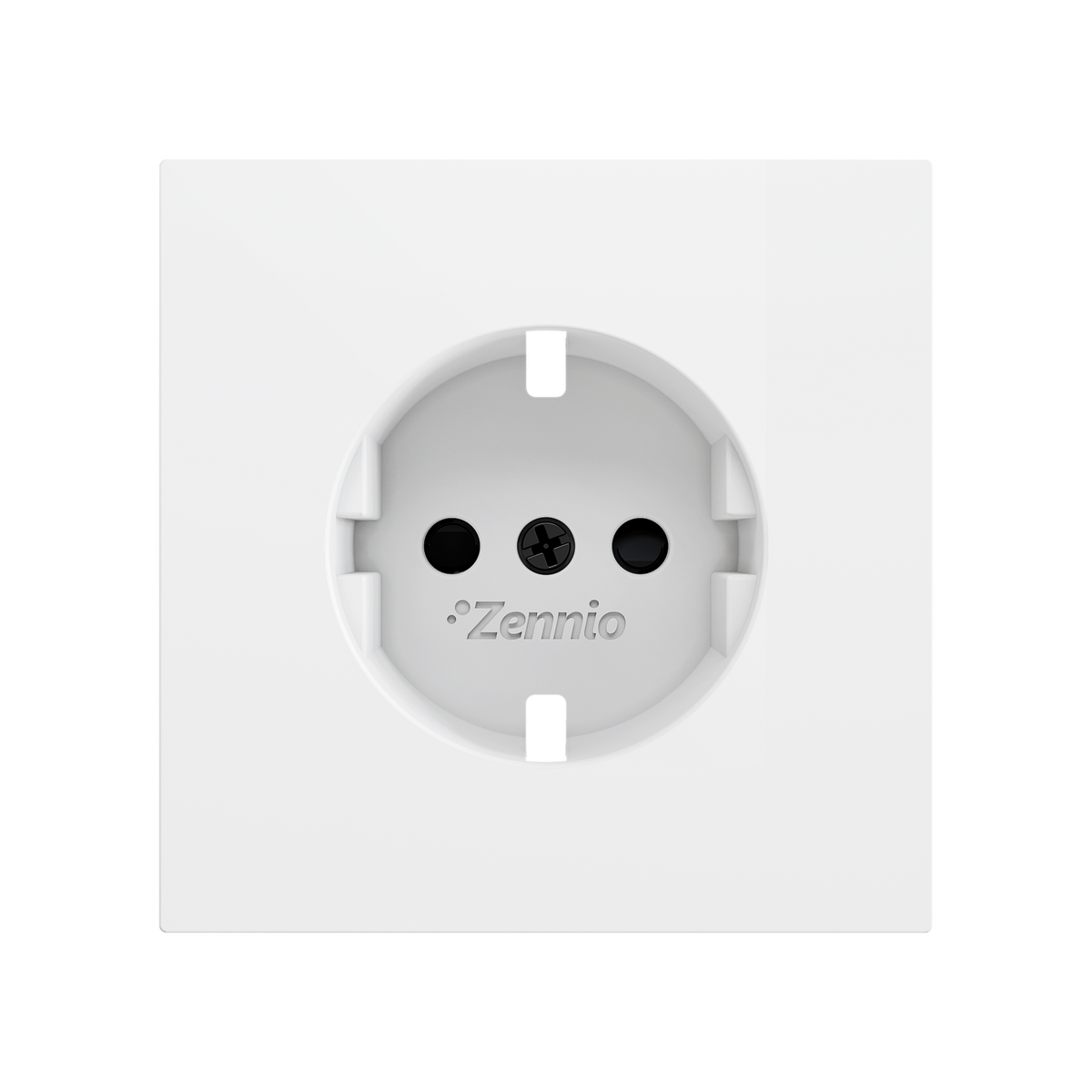 ZS70. Cover for Schuko socket with screws 70x70 mm - Matt white by Zennio