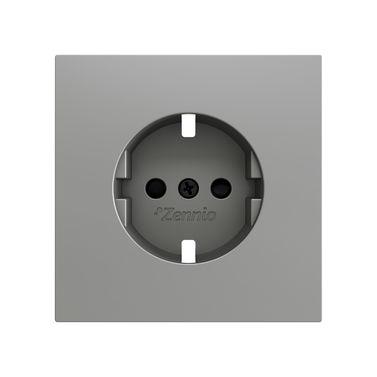 ZS70. Cover for Schuko socket with screws 70x70 mm - Silver by Zennio