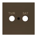 ZS70. Cover plate for TV-R/SAT insert 70x70 mm - Mocha by Zennio