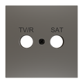 ZS70. Cover plate for TV-R/SAT insert 70x70 mm - Silver by Zennio
