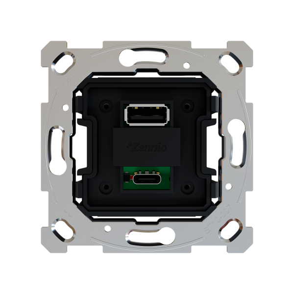 ZS55/ZS70. Double USB charger insert (C+A) - 5 V / 3,5 A (without cover) by Zennio