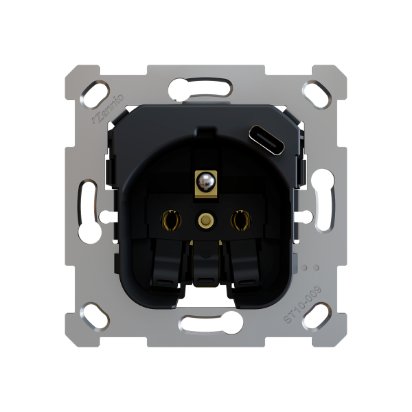 ZS55/ZS70. French socket insert 16 A / 250 V ~ with USB C - (without cover) by Zennio