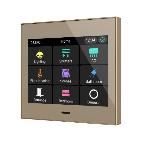 CX35. KNX capacitive touch panel 3,5" - Champagne by Zennio