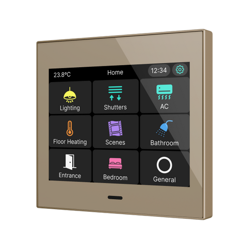 CX35. KNX capacitive touch panel 3,5" - Champagne by Zennio
