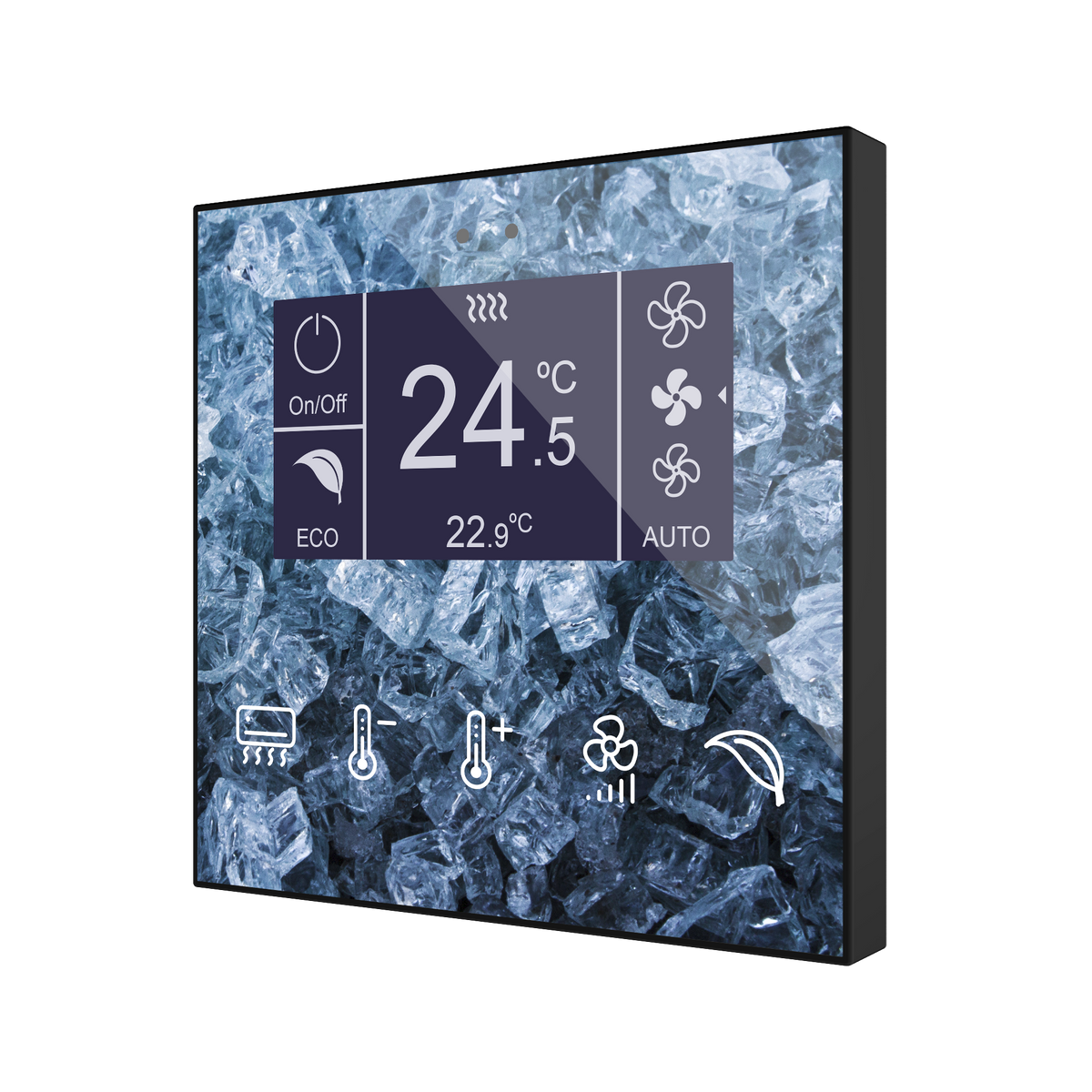Flat Display v2. Capacitive switch with display and humidity sensor - 360° Customizacion by Zennio