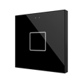Flat RGB 1. Glass capacitive push button - 1 button - Anthracite by Zennio