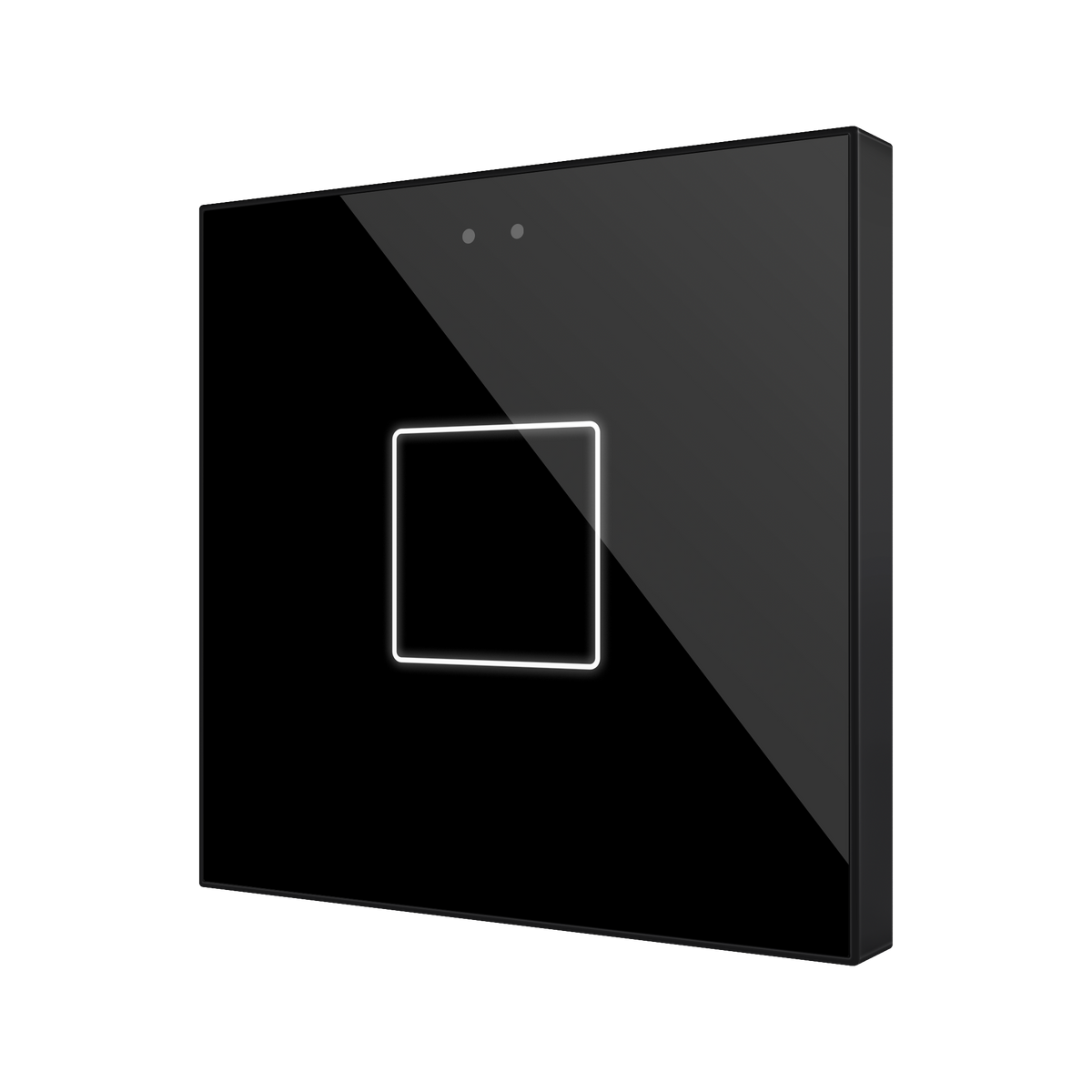Flat RGB 1. Glass capacitive push button - 1 button - Anthracite by Zennio