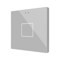 Flat RGB 1. Glass capacitive push button - 1 button - Silver by Zennio