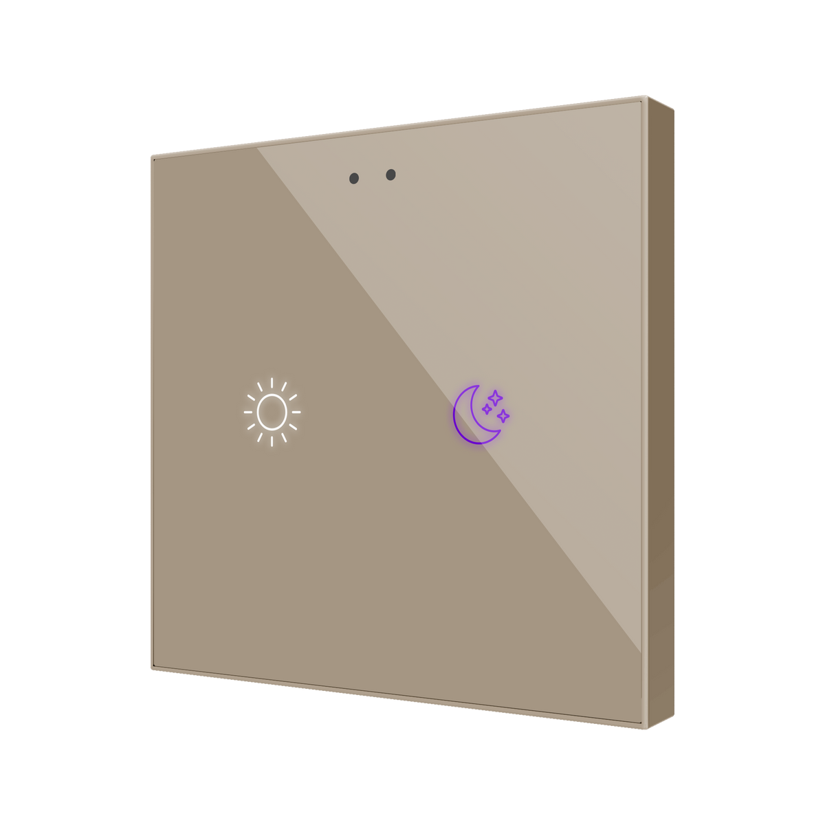 Flat RGB 2. Glass capacitive push button - 2 buttons - Custom by Zennio