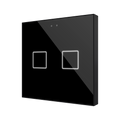 Flat RGB 2. Glass capacitive push button - 2 buttons - Anthracite by Zennio