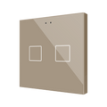 Flat RGB 2. Glass capacitive push button - 2 buttons - Champagne by Zennio