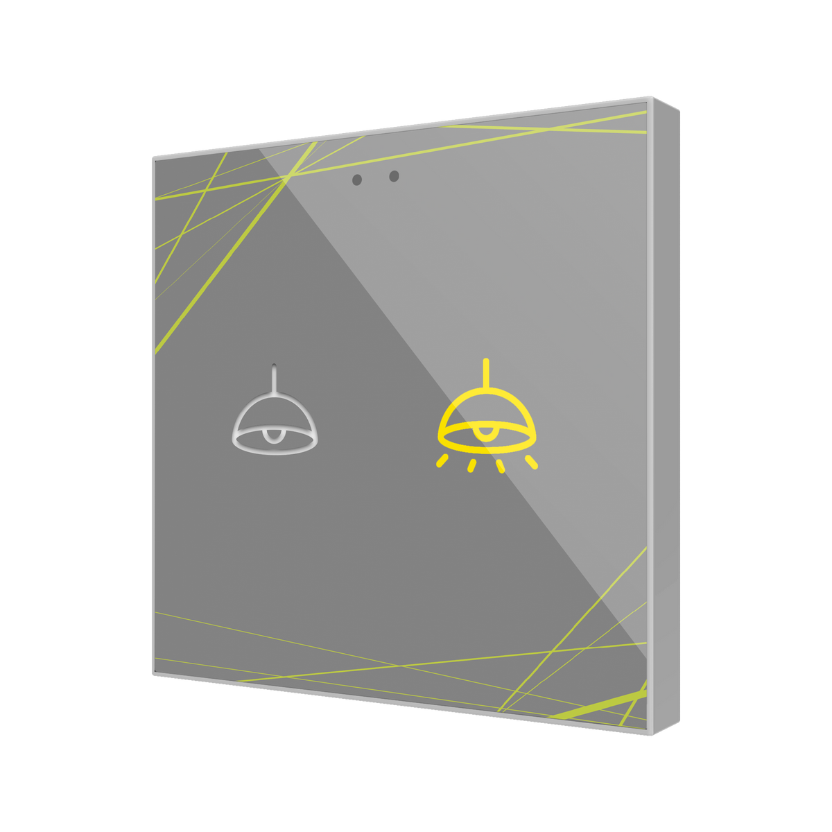 Flat RGB 2. Glass capacitive push button - 2 buttons - 360° Customizacion by Zennio