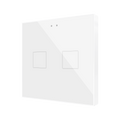 Flat RGB 2. Glass capacitive push button - 2 buttons - White by Zennio