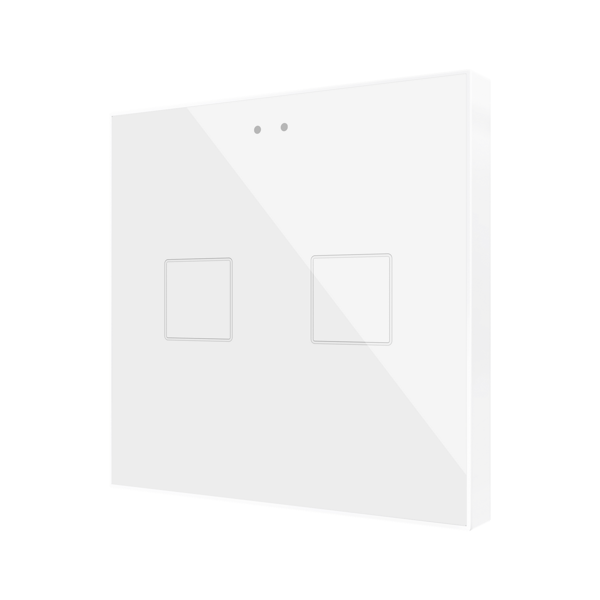 Flat RGB 2. Glass capacitive push button - 2 buttons - White by Zennio