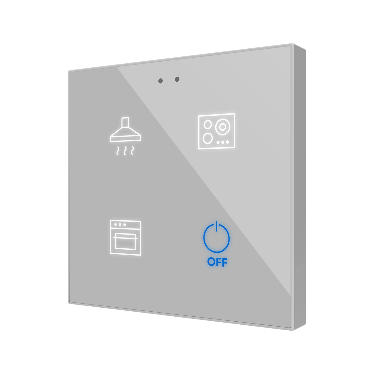 Flat RGB 4. Glass capacitive push button - 4 buttons - Custom by Zennio