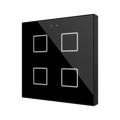 Flat RGB 4. Glass capacitive push button - 4 buttons - Anthracite by Zennio