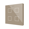 Flat RGB 4. Glass capacitive push button - 4 buttons - Champagne by Zennio
