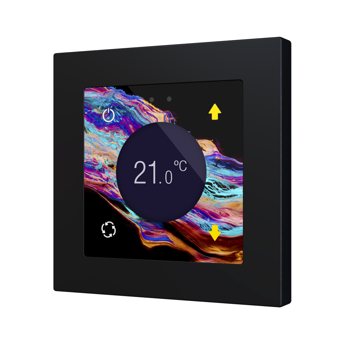 Flat RGB 55 Display. Glass capacitive switch with display - 360° Customizacion (ZS55 frame not included) by Zennio
