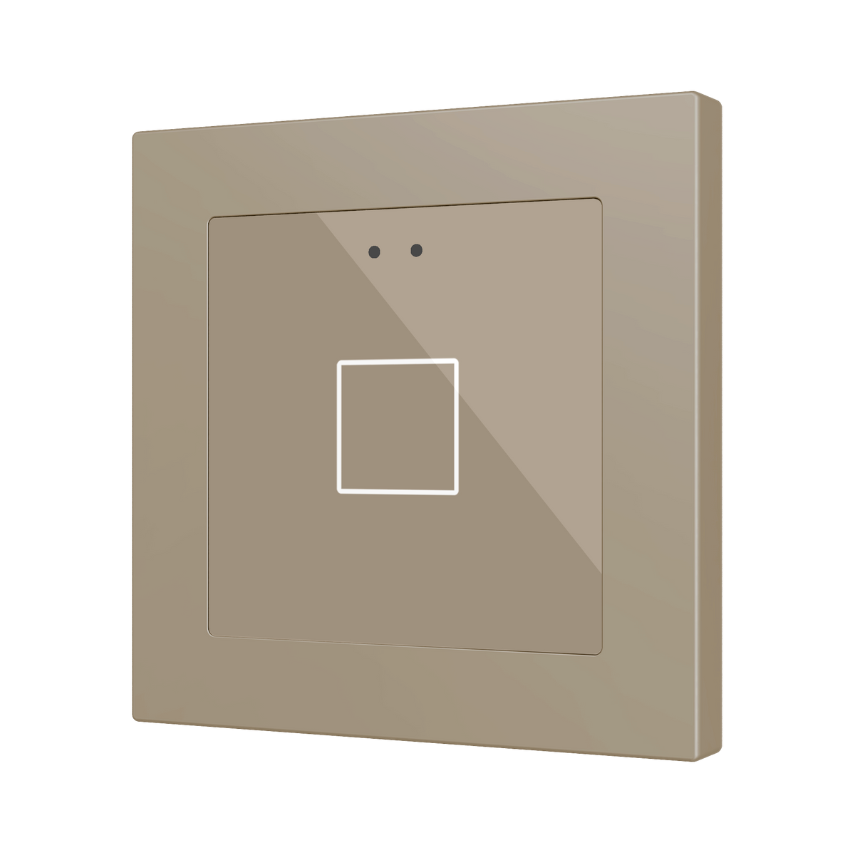 Flat RGB 55 X1. Glass capacitive push button 55x55 - 1 button - Champagne (ZS55 frame not included) by Zennio