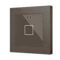 Flat RGB 55 X1. Glass capacitive push button 55x55 - 1 button - Mocha (ZS55 frame not included) by Zennio