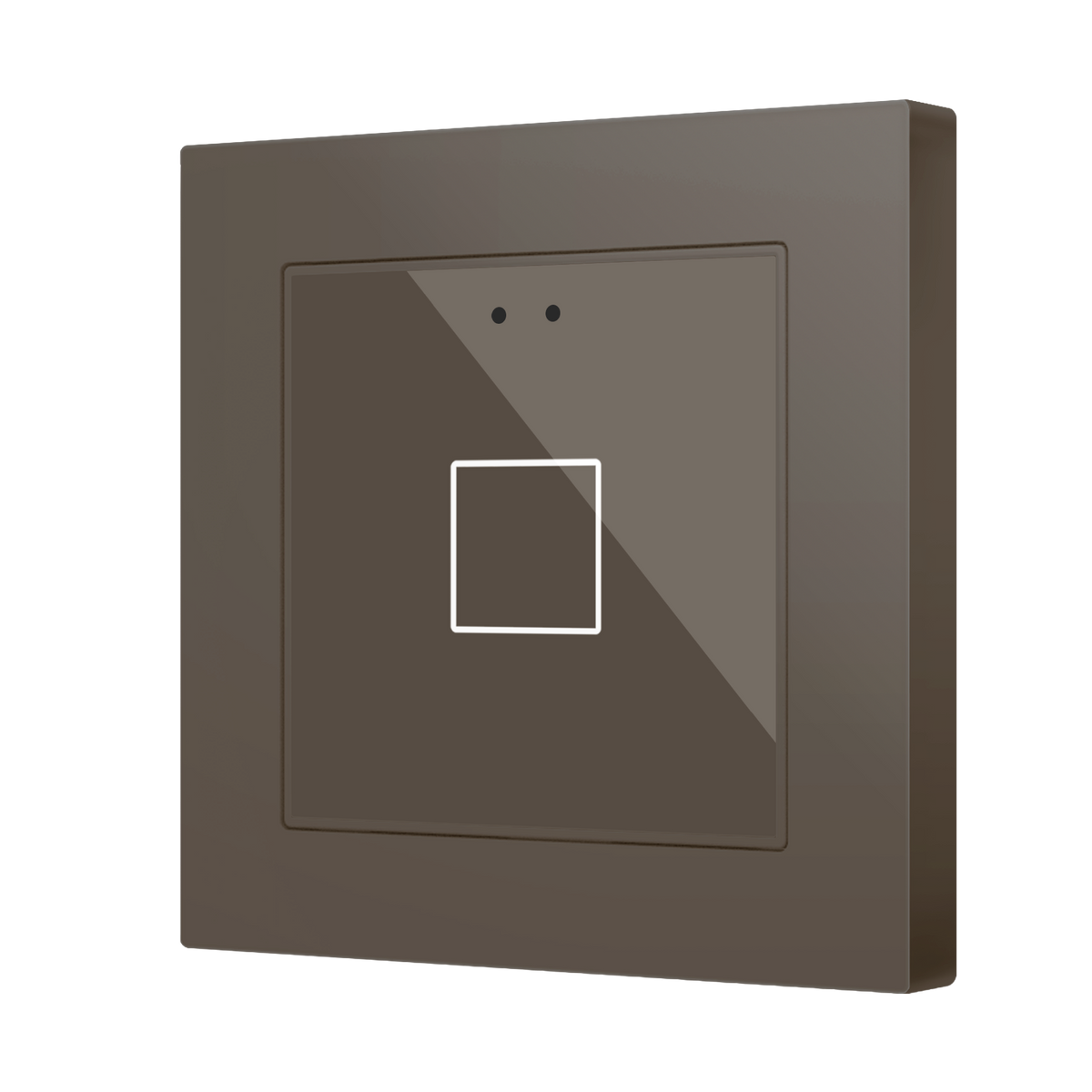 Flat RGB 55 X1. Glass capacitive push button 55x55 - 1 button - Mocha (ZS55 frame not included) by Zennio