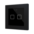 Flat RGB 55 X2. Glass capacitive push button 55x55 - 2 buttons - Anthracite (ZS55 frame not included) by Zennio