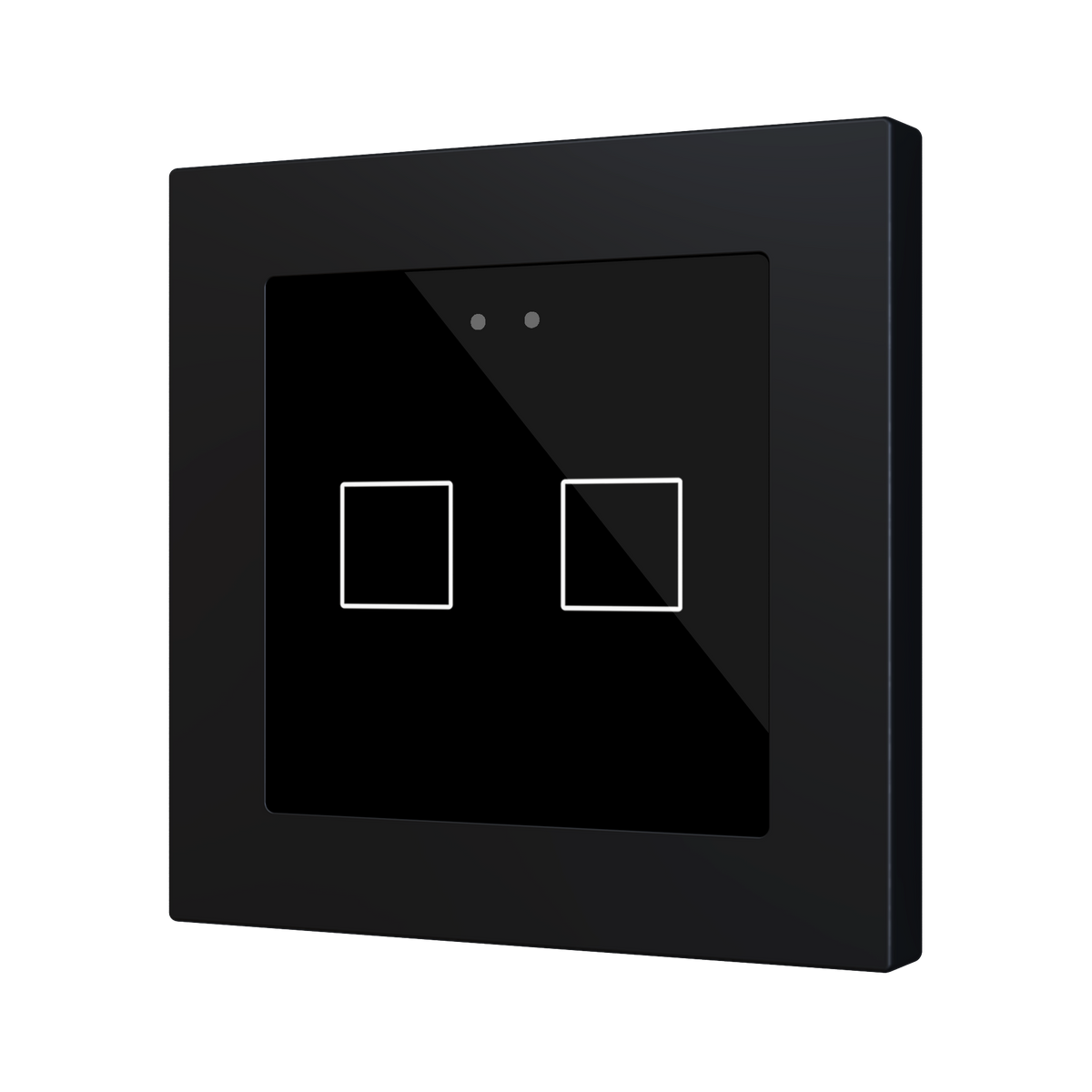 Flat RGB 55 X2. Glass capacitive push button 55x55 - 2 buttons - Anthracite (ZS55 frame not included) by Zennio
