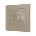 Flat RGB 55 X2. Glass capacitive push button 55x55 - 2 buttons - Champagne (ZS55 frame not included) by Zennio