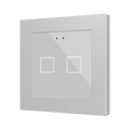 Flat RGB 55 X2. Glass capacitive push button 55x55 - 2 buttons - Silver (ZS55 frame not included) by Zennio