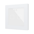 Flat RGB 55 X2. Glass capacitive push button 55x55 - 2 buttons - White (ZS55 frame not included) by Zennio