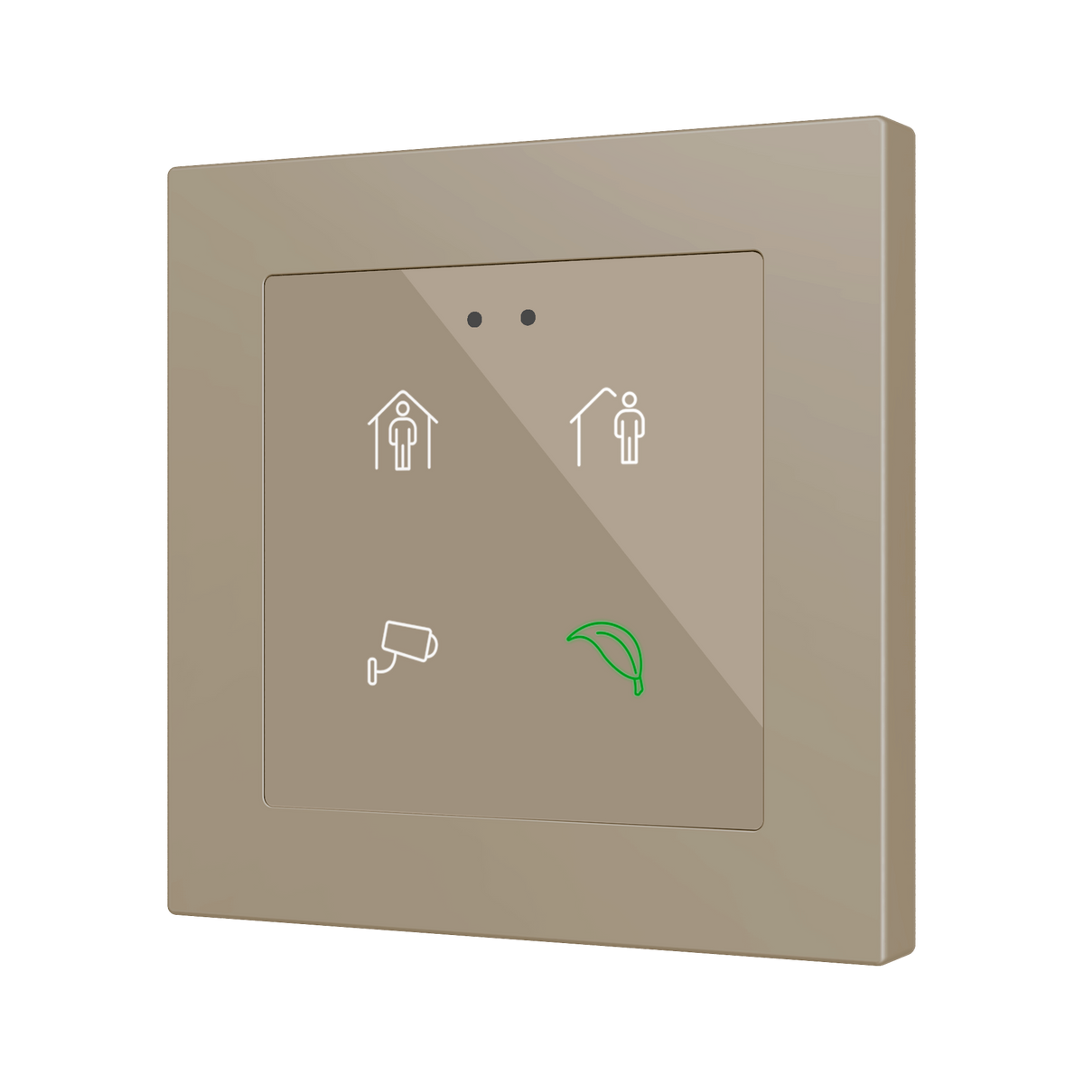 Flat RGB 55 X4. Glass capacitive push button 55x55 - 4 buttons - Custom (ZS55 frame not included) by Zennio