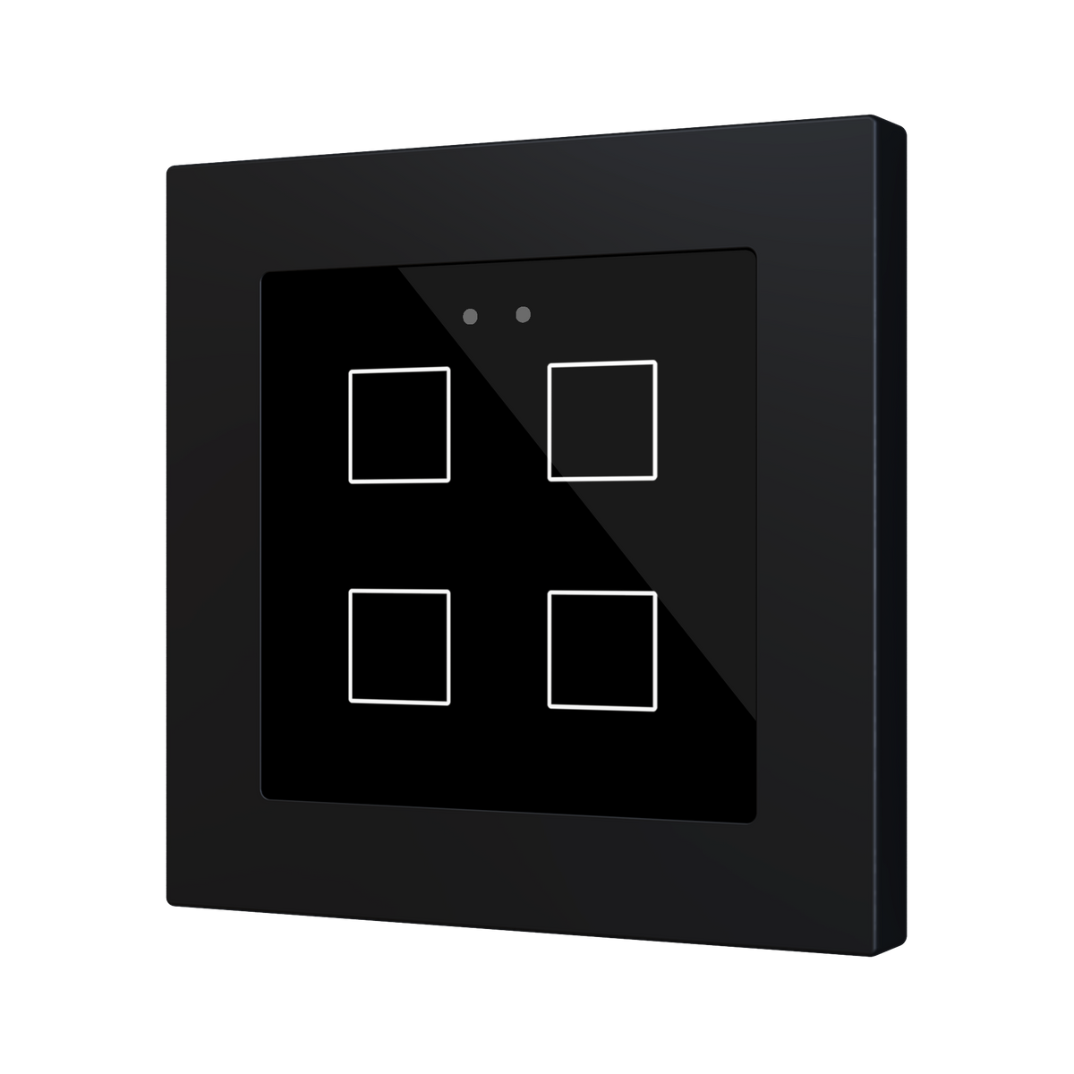 Flat RGB 55 X4. Glass capacitive push button 55x55 - 4 buttons - Anthracite (ZS55 frame not included) by Zennio