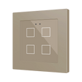 Flat RGB 55 X4. Glass capacitive push button 55x55 - 4 buttons - Champagne (ZS55 frame not included) by Zennio