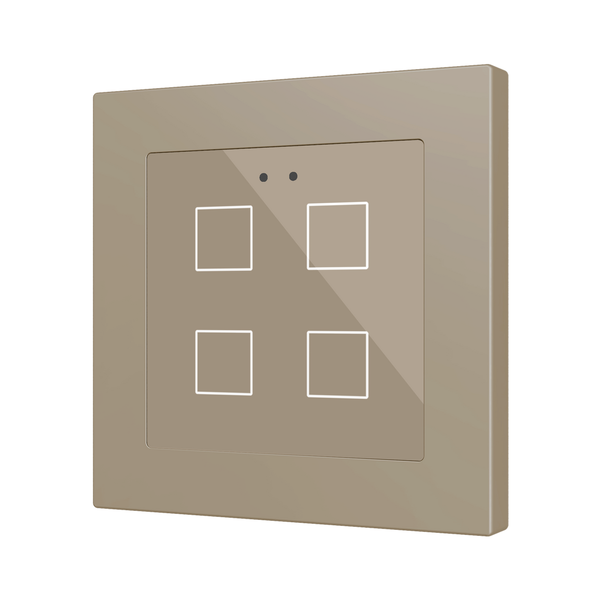 Flat RGB 55 X4. Glass capacitive push button 55x55 - 4 buttons - Champagne (ZS55 frame not included) by Zennio