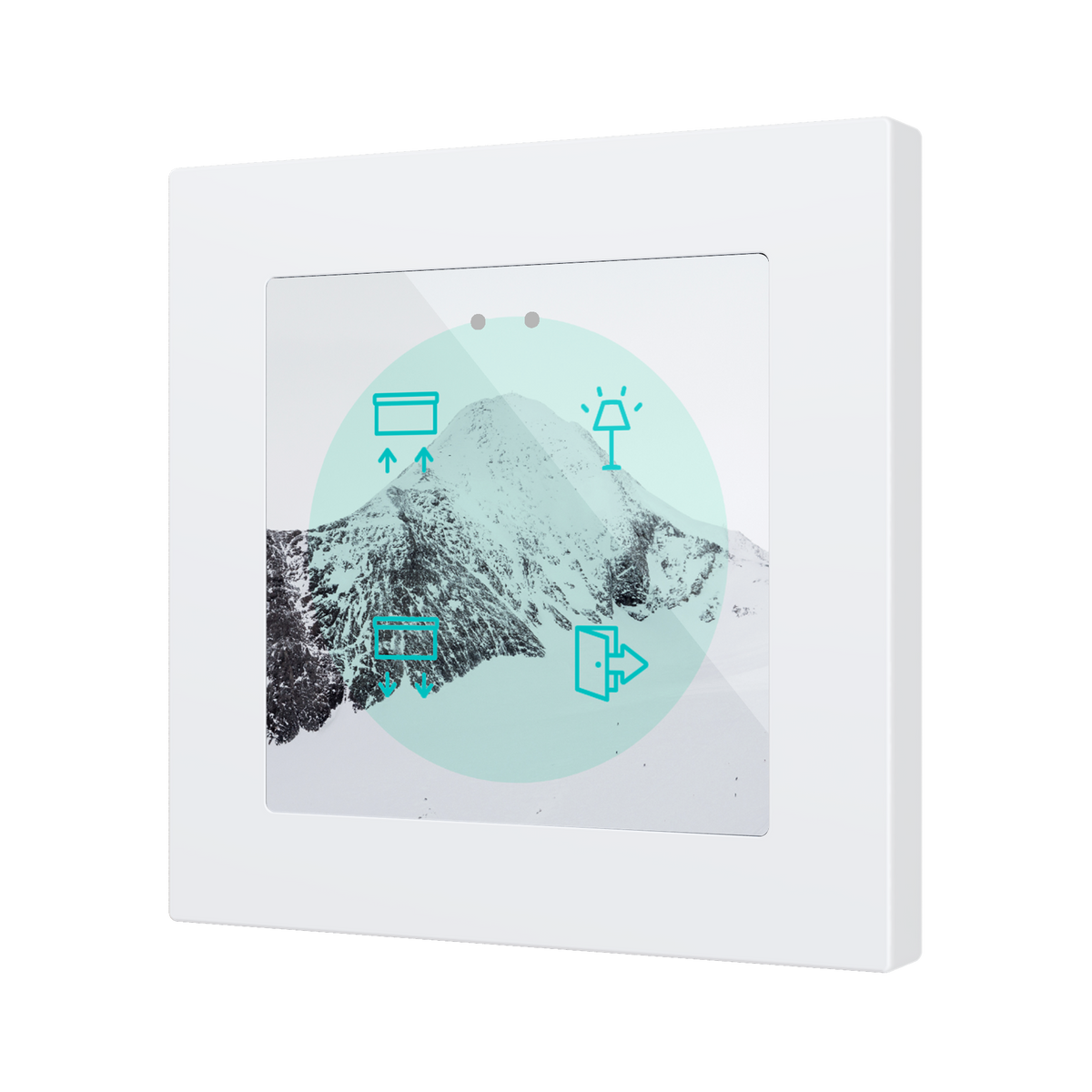 Flat RGB 55 X4. Glass capacitive push button 55x55 - 4 buttons - 360° Customizacion (ZS55 frame not included) by Zennio