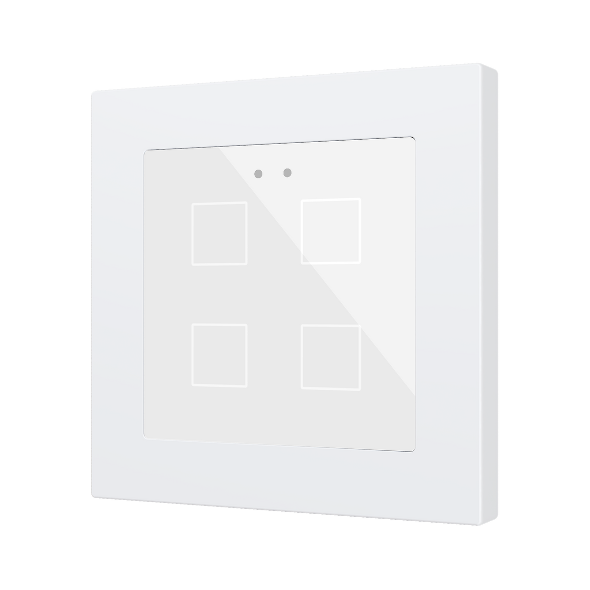 Flat RGB 55 X4. Glass capacitive push button 55x55 - 4 buttons - White (ZS55 frame not included) by Zennio