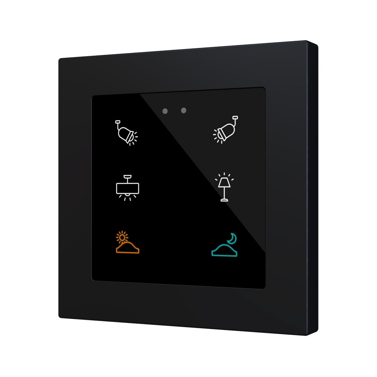 Flat RGB 55 X6. Glass capacitive push button 55x55 - 6 buttons - Custom (ZS55 frame not included) by Zennio
