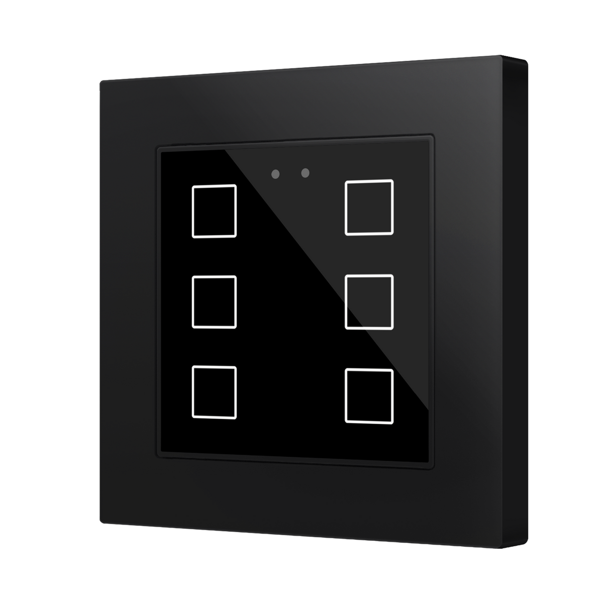 Flat RGB 55 X6. Glass capacitive push button 55x55 - 6 buttons - Anthracite (ZS55 frame not included) by Zennio