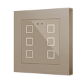 Flat RGB 55 X6. Glass capacitive push button 55x55 - 6 buttons - Champagne (ZS55 frame not included) by Zennio