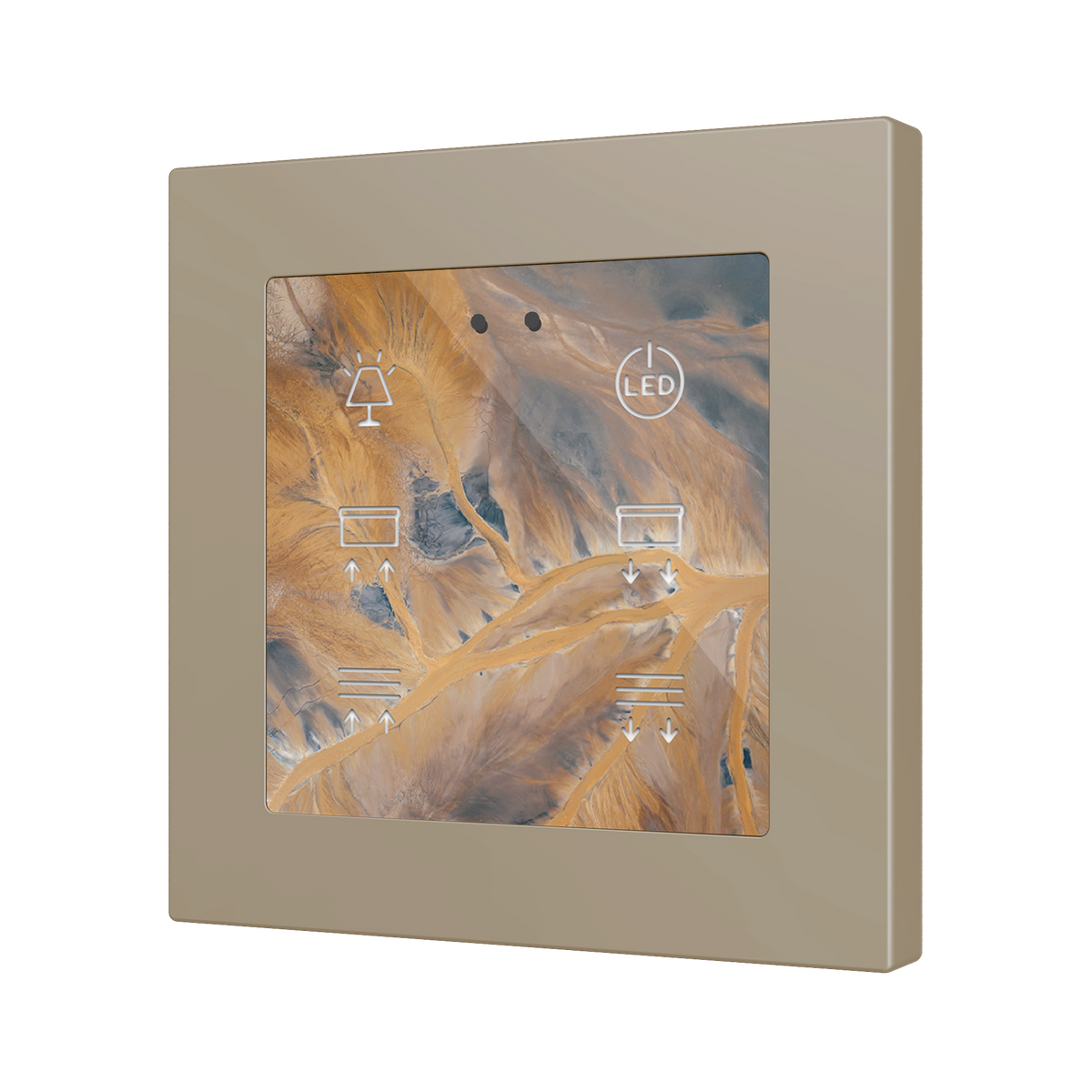 Flat RGB 55 X6. Glass capacitive push button 55x55 - 6 buttons - 360° Customizacion (ZS55 frame not included) by Zennio