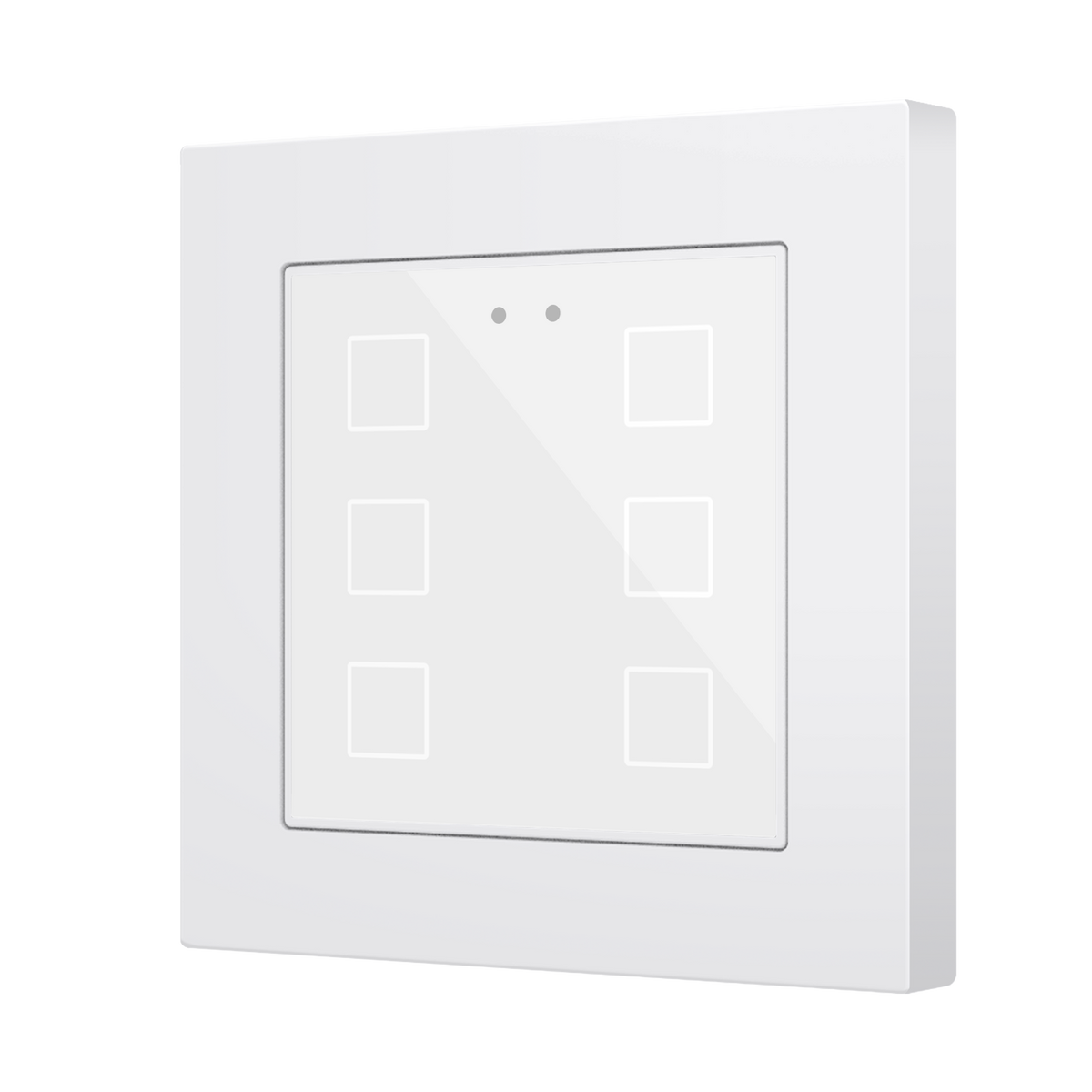 Flat RGB 55 X6. Glass capacitive push button 55x55 - 6 buttons - White (ZS55 frame not included) by Zennio